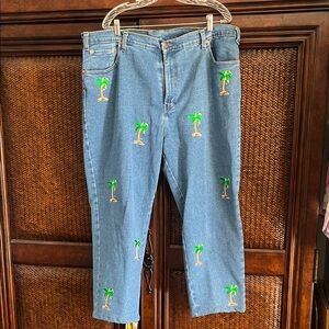 Jordache Blue Jeans with Palm Embroidery